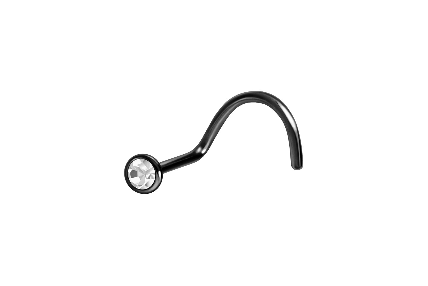 Titan Nasenstecker Nasenpiercing Spirale FLACHER KRISTALL